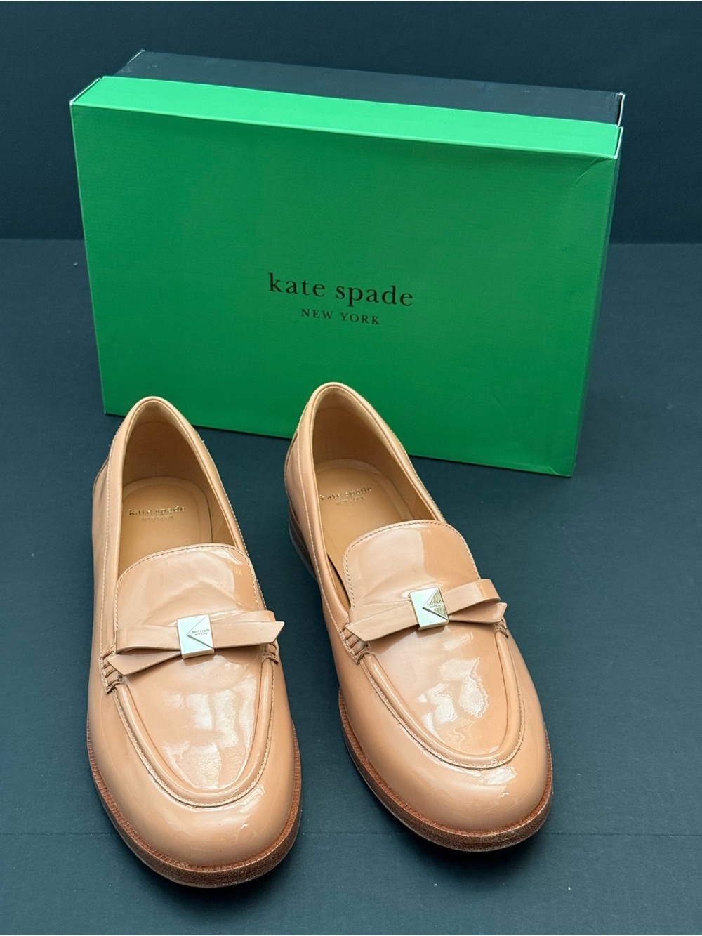 kate spade Beige Bow Leather Loafers Size 11 NEW - Picture 13 of 13